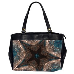 Kaleidoscopic Design Elegant Star Brown Turquoise Office Handbags (2 Sides)  by yoursparklingshop