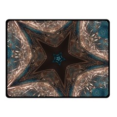 Kaleidoscopic Design Elegant Star Brown Turquoise Fleece Blanket (small) by yoursparklingshop