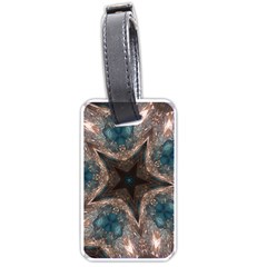 Kaleidoscopic Design Elegant Star Brown Turquoise Luggage Tags (one Side)  by yoursparklingshop