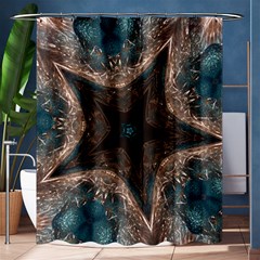 Kaleidoscopic Design Elegant Star Brown Turquoise Shower Curtain 60  X 72  (medium)  by yoursparklingshop