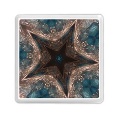 Kaleidoscopic Design Elegant Star Brown Turquoise Memory Card Reader (square)  by yoursparklingshop