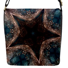 Kaleidoscopic Design Elegant Star Brown Turquoise Flap Messenger Bag (s) by yoursparklingshop