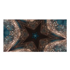 Kaleidoscopic Design Elegant Star Brown Turquoise Satin Shawl by yoursparklingshop