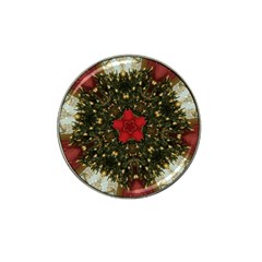 Christmas Wreath Stars Green Red Elegant Hat Clip Ball Marker by yoursparklingshop