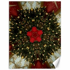 Christmas Wreath Stars Green Red Elegant Canvas 12  X 16   by yoursparklingshop