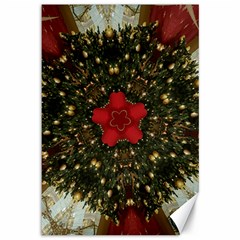 Christmas Wreath Stars Green Red Elegant Canvas 12  X 18   by yoursparklingshop