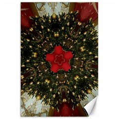 Christmas Wreath Stars Green Red Elegant Canvas 20  X 30   by yoursparklingshop