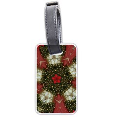 Christmas Wreath Stars Green Red Elegant Luggage Tags (one Side)  by yoursparklingshop