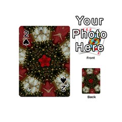 Christmas Wreath Stars Green Red Elegant Playing Cards 54 (mini)  by yoursparklingshop