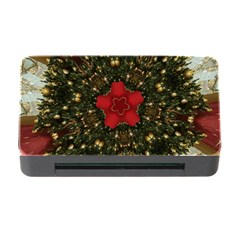 Christmas Wreath Stars Green Red Elegant Memory Card Reader With Cf by yoursparklingshop