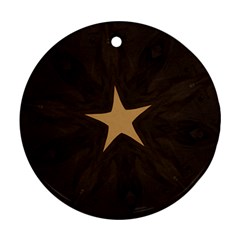 Rustic Elegant Brown Christmas Star Design Ornament (round) by yoursparklingshop