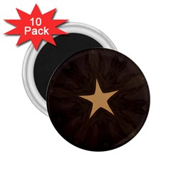 Rustic Elegant Brown Christmas Star Design 2 25  Magnets (10 Pack)  by yoursparklingshop