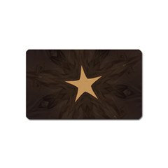 Rustic Elegant Brown Christmas Star Design Magnet (name Card) by yoursparklingshop