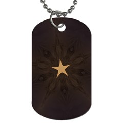 Rustic Elegant Brown Christmas Star Design Dog Tag (one Side) by yoursparklingshop