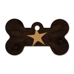 Rustic Elegant Brown Christmas Star Design Dog Tag Bone (one Side) by yoursparklingshop