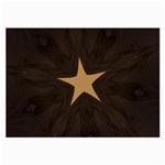 Rustic Elegant Brown Christmas Star Design Large Glasses Cloth (2-Side) Front