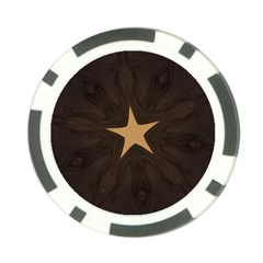 Rustic Elegant Brown Christmas Star Design Poker Chip Card Guard by yoursparklingshop