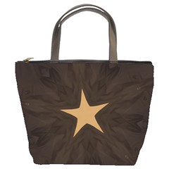 Rustic Elegant Brown Christmas Star Design Bucket Bags by yoursparklingshop