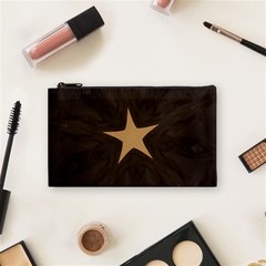 Rustic Elegant Brown Christmas Star Design Cosmetic Bag (small)  by yoursparklingshop