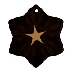 Rustic Elegant Brown Christmas Star Design Snowflake Ornament (two Sides) by yoursparklingshop