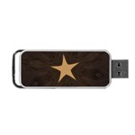 Rustic Elegant Brown Christmas Star Design Portable USB Flash (Two Sides) Front