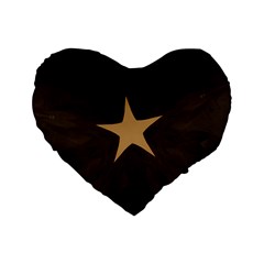 Rustic Elegant Brown Christmas Star Design Standard 16  Premium Heart Shape Cushions by yoursparklingshop