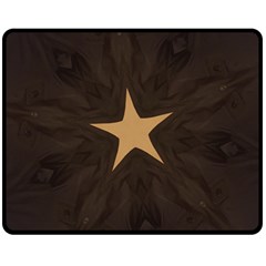 Rustic Elegant Brown Christmas Star Design Double Sided Fleece Blanket (medium)  by yoursparklingshop