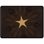 Rustic Elegant Brown Christmas Star Design Double Sided Fleece Blanket (Large)  80 x60  Blanket Front