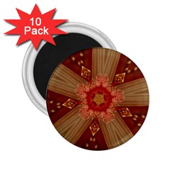 Red Star Ribbon Elegant Kaleidoscopic Design 2 25  Magnets (10 Pack)  by yoursparklingshop