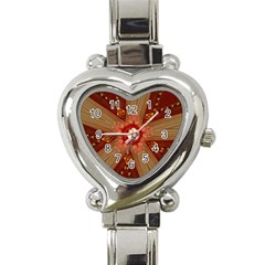 Red Star Ribbon Elegant Kaleidoscopic Design Heart Italian Charm Watch