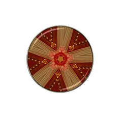 Red Star Ribbon Elegant Kaleidoscopic Design Hat Clip Ball Marker (4 Pack) by yoursparklingshop