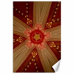 Red Star Ribbon Elegant Kaleidoscopic Design Canvas 24  X 36  by yoursparklingshop