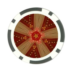 Red Star Ribbon Elegant Kaleidoscopic Design Poker Chip Card Guard (10 Pack) by yoursparklingshop