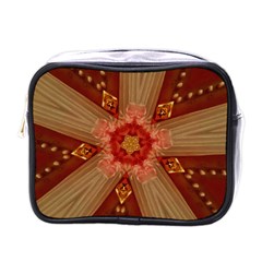 Red Star Ribbon Elegant Kaleidoscopic Design Mini Toiletries Bags by yoursparklingshop