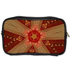 Red Star Ribbon Elegant Kaleidoscopic Design Toiletries Bags by yoursparklingshop