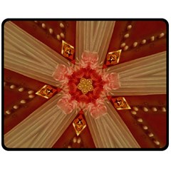 Red Star Ribbon Elegant Kaleidoscopic Design Fleece Blanket (medium)  by yoursparklingshop