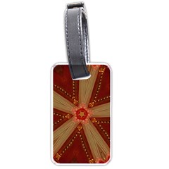 Red Star Ribbon Elegant Kaleidoscopic Design Luggage Tags (one Side)  by yoursparklingshop