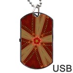 Red Star Ribbon Elegant Kaleidoscopic Design Dog Tag USB Flash (Two Sides) Front