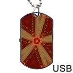 Red Star Ribbon Elegant Kaleidoscopic Design Dog Tag USB Flash (Two Sides) Back