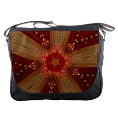 Red Star Ribbon Elegant Kaleidoscopic Design Messenger Bags by yoursparklingshop