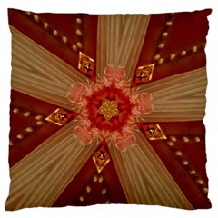 Red Star Ribbon Elegant Kaleidoscopic Design Large Cushion Case (two Sides) by yoursparklingshop