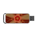 Red Star Ribbon Elegant Kaleidoscopic Design Portable USB Flash (One Side) Front