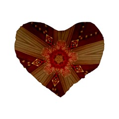 Red Star Ribbon Elegant Kaleidoscopic Design Standard 16  Premium Heart Shape Cushions by yoursparklingshop