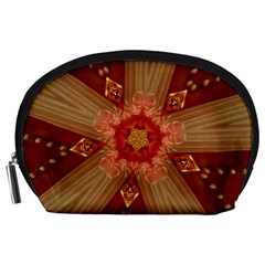 Red Star Ribbon Elegant Kaleidoscopic Design Accessory Pouches (large)  by yoursparklingshop