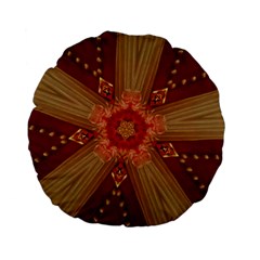 Red Star Ribbon Elegant Kaleidoscopic Design Standard 15  Premium Flano Round Cushions by yoursparklingshop