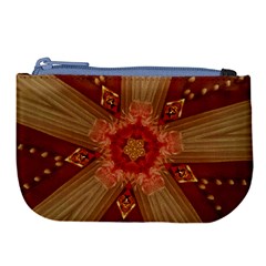 Red Star Ribbon Elegant Kaleidoscopic Design Large Coin Purse by yoursparklingshop