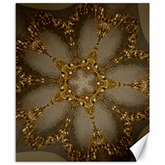 Golden Flower Star Floral Kaleidoscopic Design Canvas 8  X 10  by yoursparklingshop