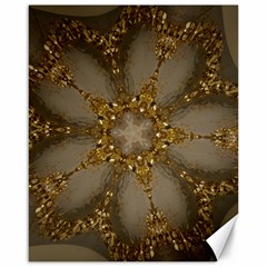 Golden Flower Star Floral Kaleidoscopic Design Canvas 16  X 20   by yoursparklingshop