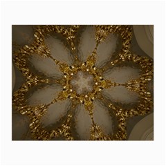 Golden Flower Star Floral Kaleidoscopic Design Small Glasses Cloth (2-side) by yoursparklingshop