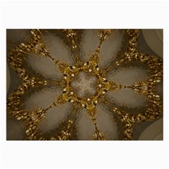 Golden Flower Star Floral Kaleidoscopic Design Large Glasses Cloth by yoursparklingshop